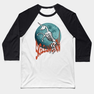 SkeleUnicorn Halloween Skeleton Design Baseball T-Shirt